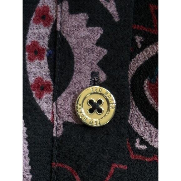 Ted Baker Colour by Numbers Limeri V-Neck Printed Midi Dress Size 4 - Picture 11 of 11